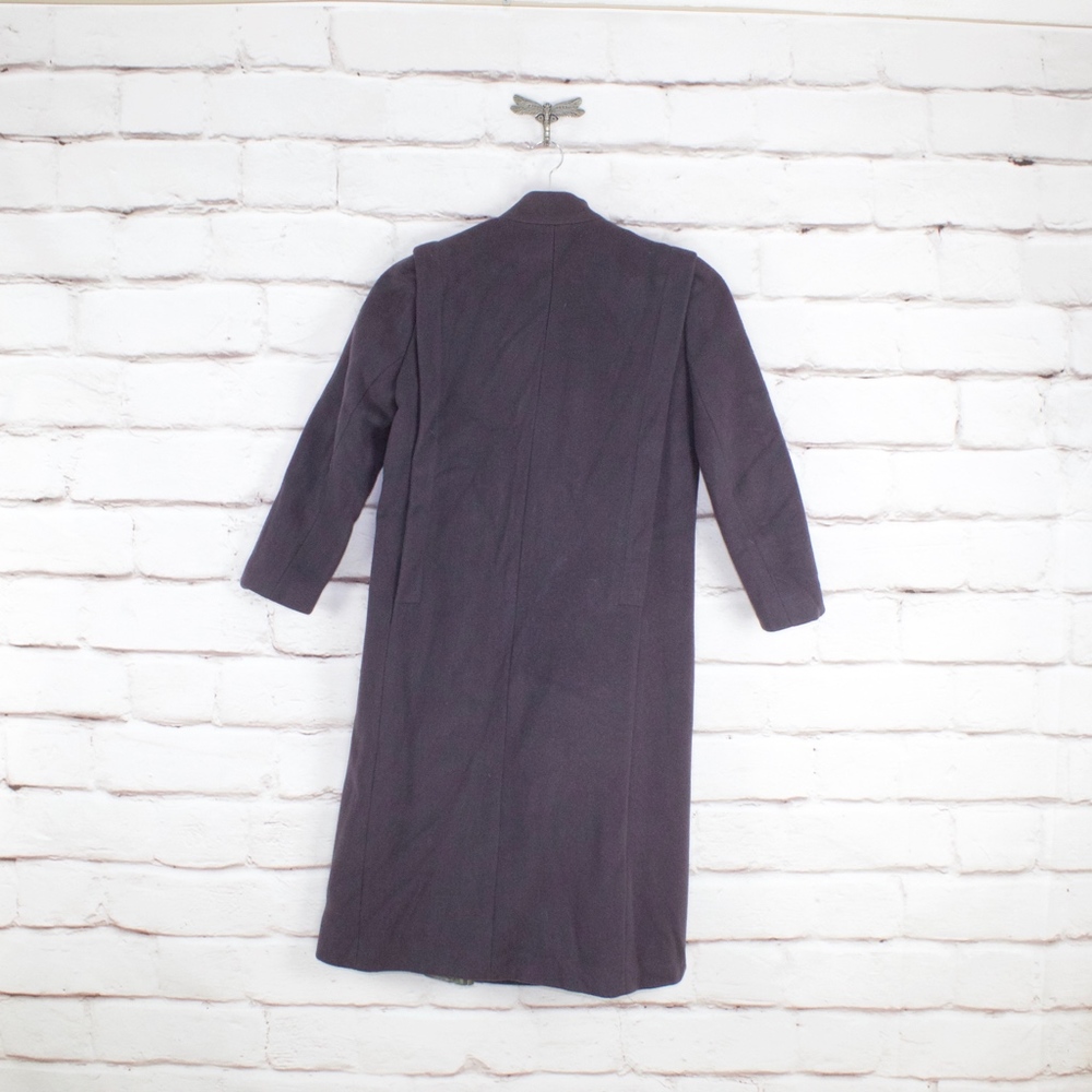 VTG Larry Levine Women's Purple Wool Coat Petite M - Picture 5 of 8
